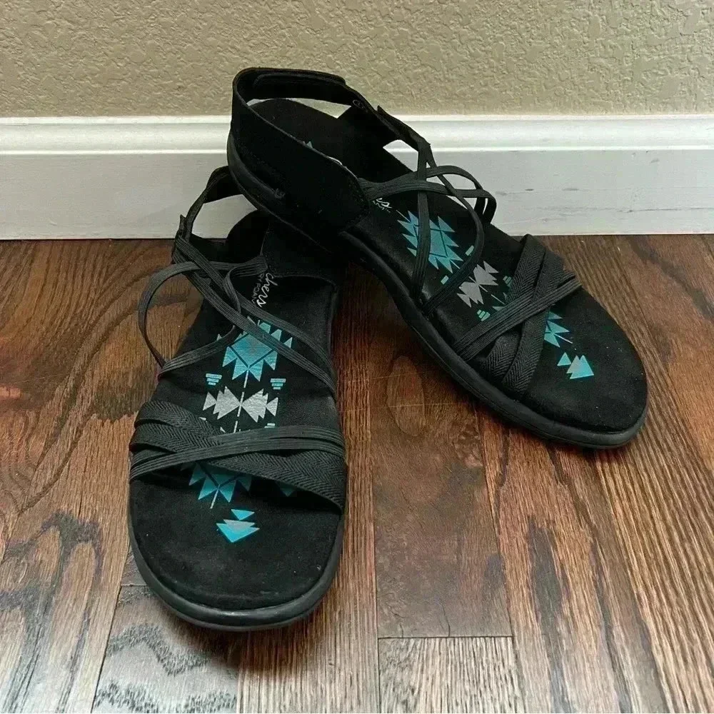 Skechers Reggae Slim Memory Foam Sandals Straps Women’s Size 11 active sports